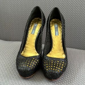 Prada Black Weave Pump
